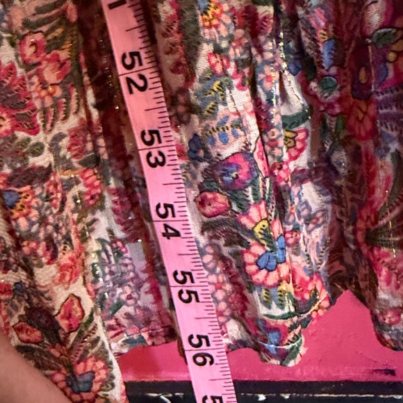 NWT NATURAL LIFE Pink and Cream metallic boho Bollywood floral Maxi Dress. Sz M - Picture 13 of 17